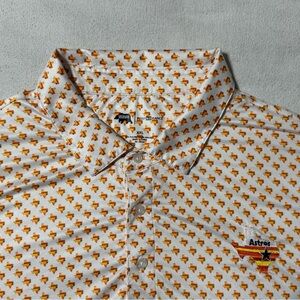 Onward Reserve Mens 2XL White Houston Astros Print Performance Polo MLB Texas